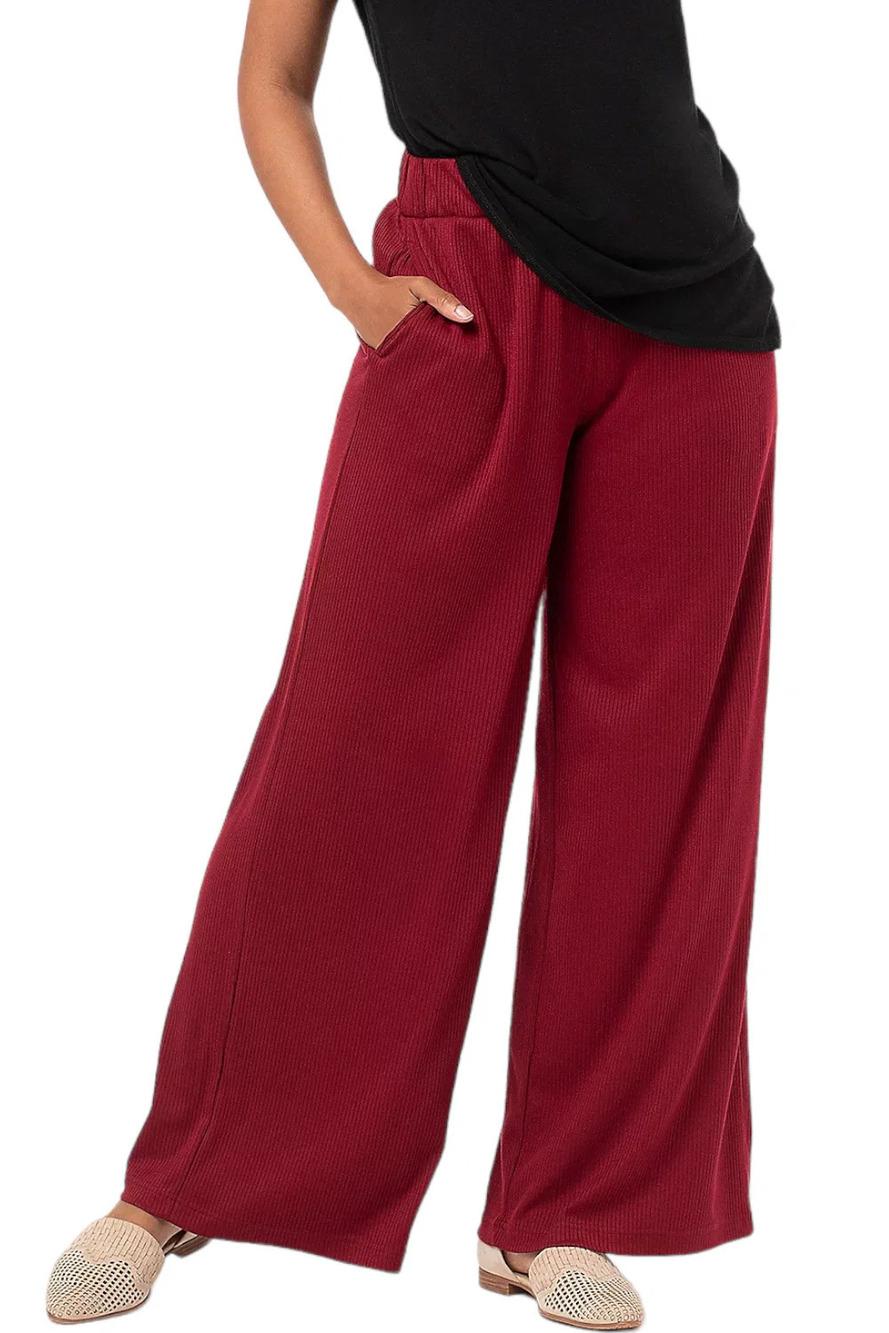 All Worthy Hunter McGrady Wide Leg Rib Pants Rhubarb - Tall